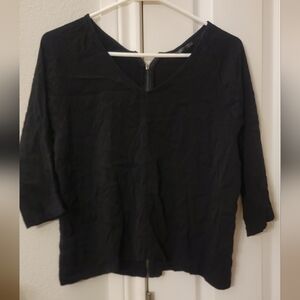 Topshop Black Textured Blouse